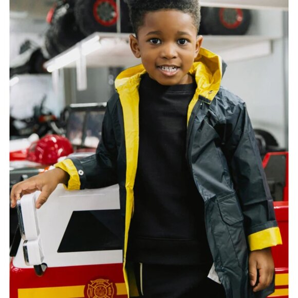 New With Tags! MTC. Clément. Reversible Raincoat. Jacket. Yellow, Black. Nylon. - Picture 1 of 5